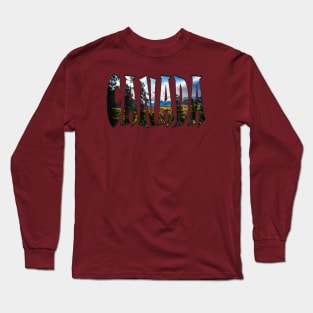 Canada Scenery In Letters Long Sleeve T-Shirt